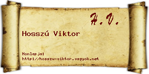 Hosszú Viktor névjegykártya