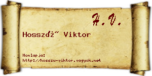 Hosszú Viktor névjegykártya